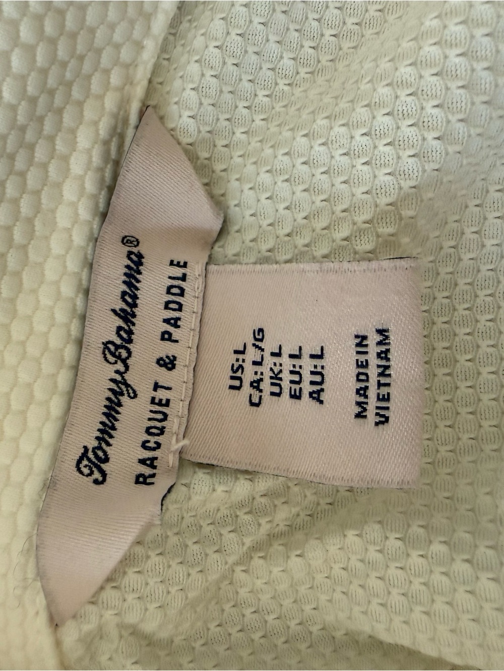 Tommy Bahama Racquet and Paddle White Textured Full Zip Jacket Size Large - Picture 3 of 4